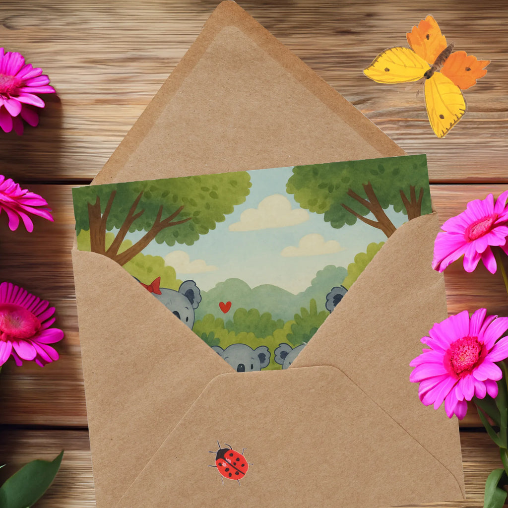 Karta Deluxe Rodzina koali dwa Design Karte, Grußkarte, Klappkarte, Einladungskarte, Glückwunschkarte, Hochzeitskarte, Geburtstagskarte, Hochwertige Grußkarte, Hochwertige Klappkarte, Familie, Vatertag, Muttertag, Bruder, Schwester, Mama, Papa, Oma, Opa, Koala, Koalabär, beste Familie, Familienzeit, Familienleben, Koalafamilie, Lieblingsfamilie