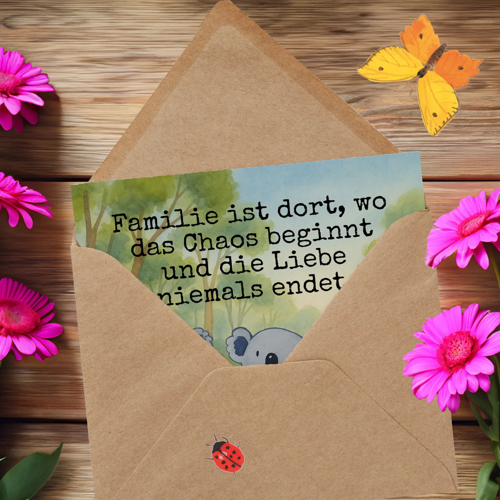 Deluxe Card Koala Family Design Karte, Grußkarte, Klappkarte, Einladungskarte, Glückwunschkarte, Hochzeitskarte, Geburtstagskarte, Hochwertige Grußkarte, Hochwertige Klappkarte, Familie, Vatertag, Muttertag, Bruder, Schwester, Mama, Papa, Oma, Opa, Koala, Koalas, Family, Kinder, Geschwister, Familienleben