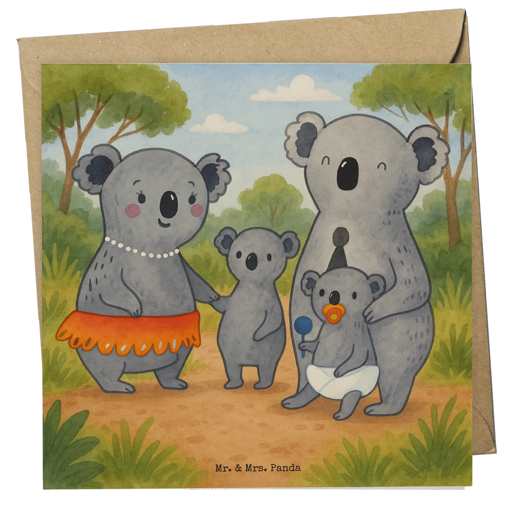 Deluxe Card Koala Family Design Karte, Grußkarte, Klappkarte, Einladungskarte, Glückwunschkarte, Hochzeitskarte, Geburtstagskarte, Hochwertige Grußkarte, Hochwertige Klappkarte, Familie, Vatertag, Muttertag, Bruder, Schwester, Mama, Papa, Oma, Opa, Koala, Koalas, Family, Kinder, Geschwister, Familienleben