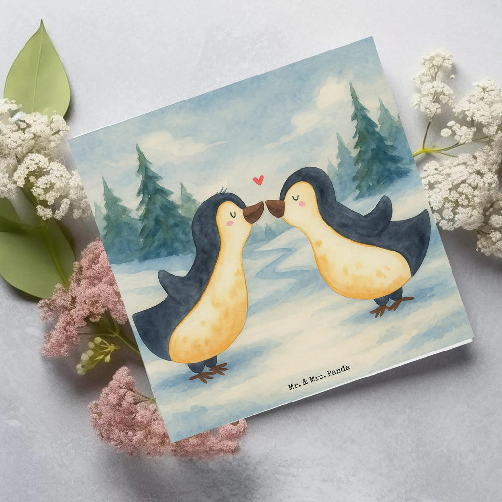 Deluxe Karte Pinguine Kuss Design Karte, Grußkarte, Klappkarte, Einladungskarte, Glückwunschkarte, Hochzeitskarte, Geburtstagskarte, Hochwertige Grußkarte, Hochwertige Klappkarte, Liebe, Partner, Freund, Freundin, Ehemann, Ehefrau, Heiraten, Verlobung, Heiratsantrag, Liebesgeschenk, Jahrestag, Hocheitstag, Valentinstag, Geschenk für Frauen, Hochzeitstag, Mitbringsel, Geschenk für Freundin, Geschenk für Partner, Liebesbeweis, für Männer, für Ehemann