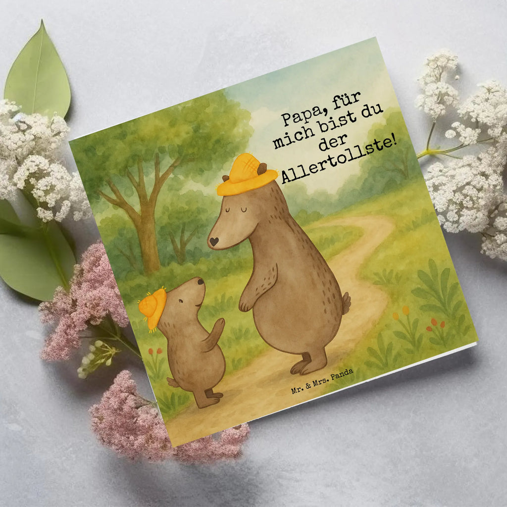 Karta Deluxe Niedźwiedzie z kapeluszami Design Karte, Grußkarte, Klappkarte, Einladungskarte, Glückwunschkarte, Hochzeitskarte, Geburtstagskarte, Hochwertige Grußkarte, Hochwertige Klappkarte, Familie, Vatertag, Muttertag, Bruder, Schwester, Mama, Papa, Oma, Opa, Bär, Bären, Vater, Papi, Paps, Dad, Daddy, Lieblingsmensch, Sohn, Söhne, Kind, Kinder, Vater-Sohn, Family, Vorbild