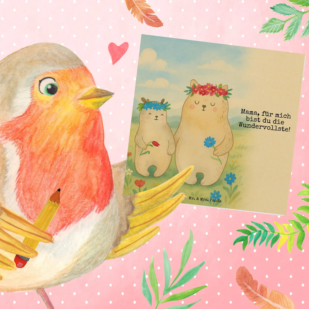 Deluxe Karte Bären mit Blumenkranz Design Karte, Grußkarte, Klappkarte, Einladungskarte, Glückwunschkarte, Hochzeitskarte, Geburtstagskarte, Hochwertige Grußkarte, Hochwertige Klappkarte, Familie, Vatertag, Muttertag, Bruder, Schwester, Mama, Papa, Oma, Opa, Bär, Bären, Mutter, Mutti, Mami, Lieblingsmensch, Lieblingsmama, beste Mutter, weltbeste Mama, Geschenk Mama. Muttertag, Tochter, Kind, Kinder, Töchter, Family, Vorbild