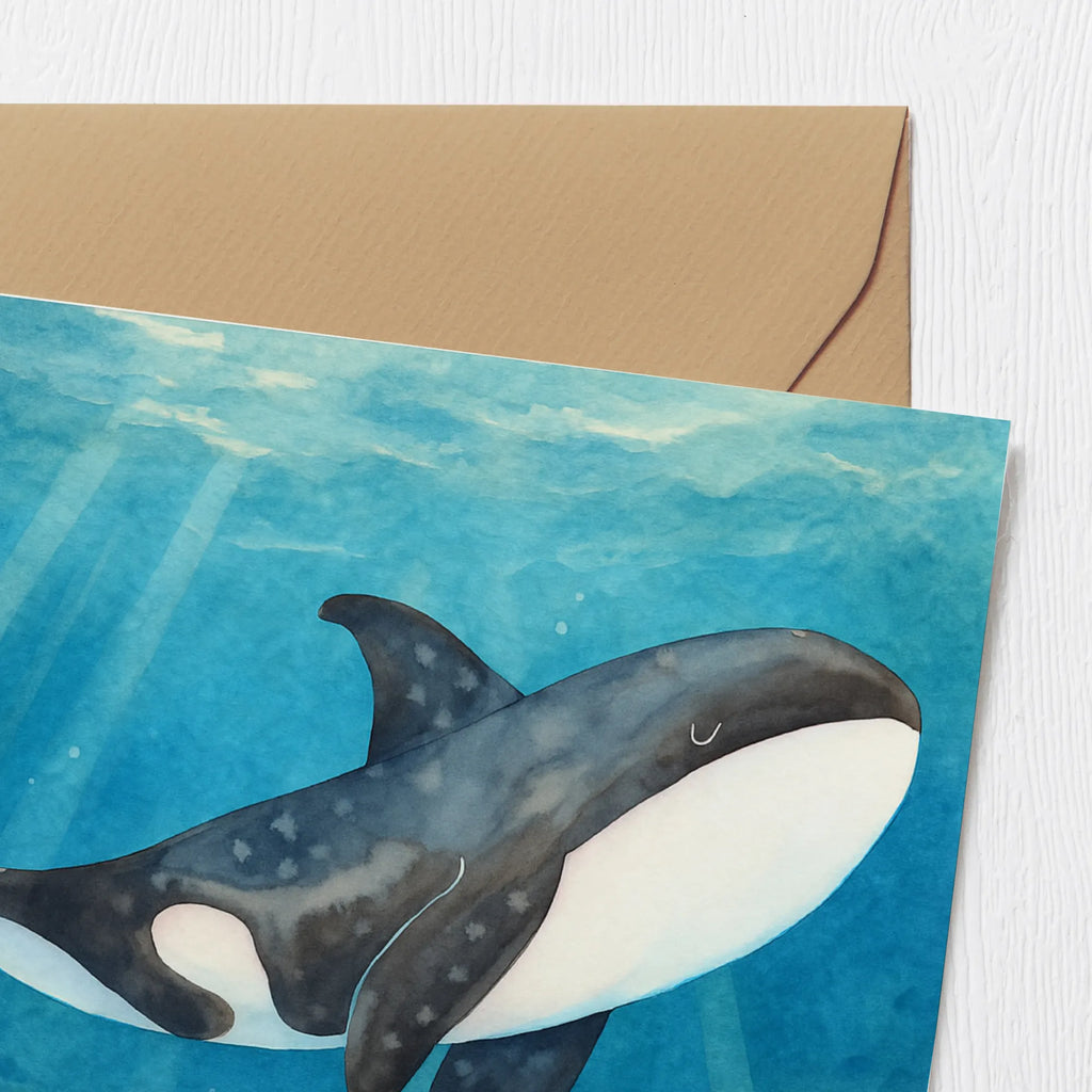 Karta Deluxe Orka Design Karte, Grußkarte, Klappkarte, Einladungskarte, Glückwunschkarte, Hochzeitskarte, Geburtstagskarte, Hochwertige Grußkarte, Hochwertige Klappkarte, Meerestiere, Meer, Urlaub, Orca, Orcas, Killerwal, Wal, Möglichkeiten, Büro, Arbeit, Motivation, Selbstliebe, Neustart, Startup