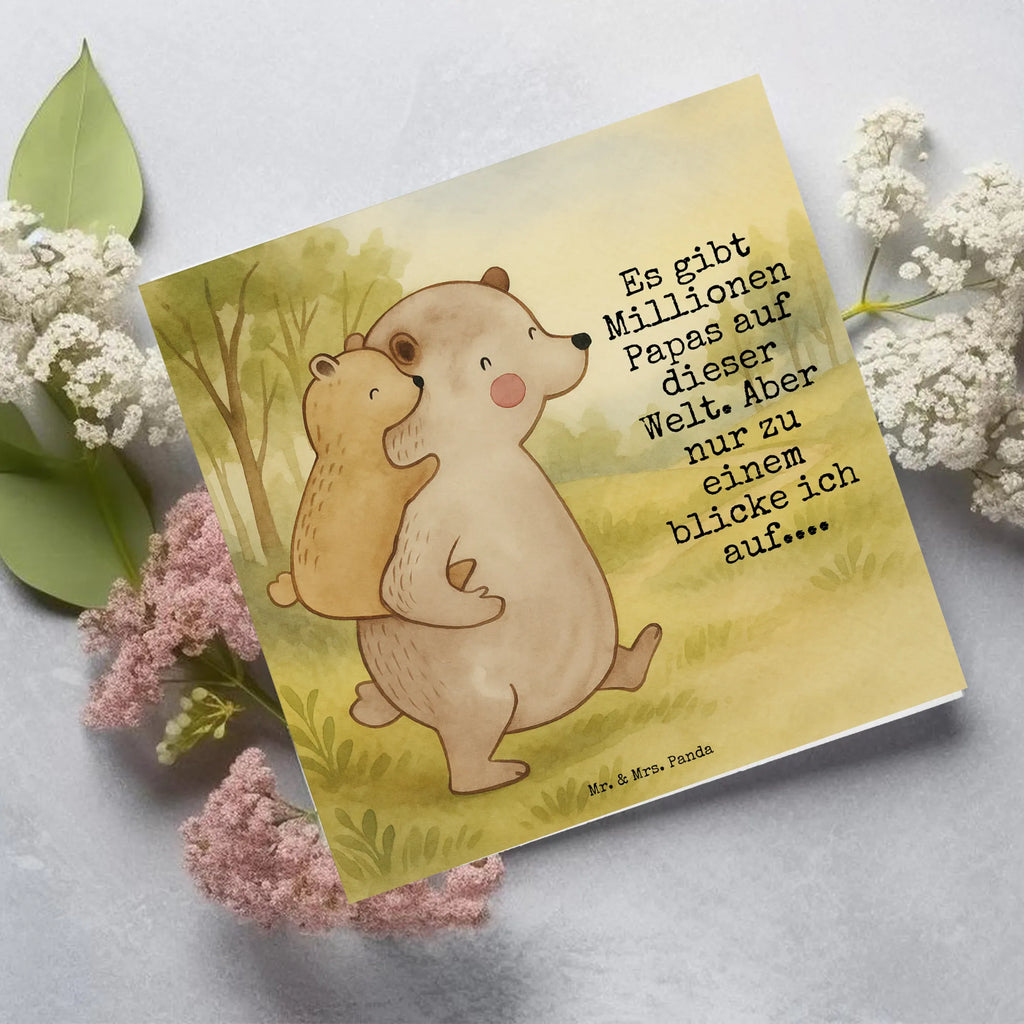 Deluxe Karte Papa Bär Design Karte, Grußkarte, Klappkarte, Einladungskarte, Glückwunschkarte, Hochzeitskarte, Geburtstagskarte, Hochwertige Grußkarte, Hochwertige Klappkarte, Familie, Vatertag, Muttertag, Bruder, Schwester, Mama, Papa, Oma, Opa, Geschenk, Vater, Papi, Vati, Onkel, Geburtstag