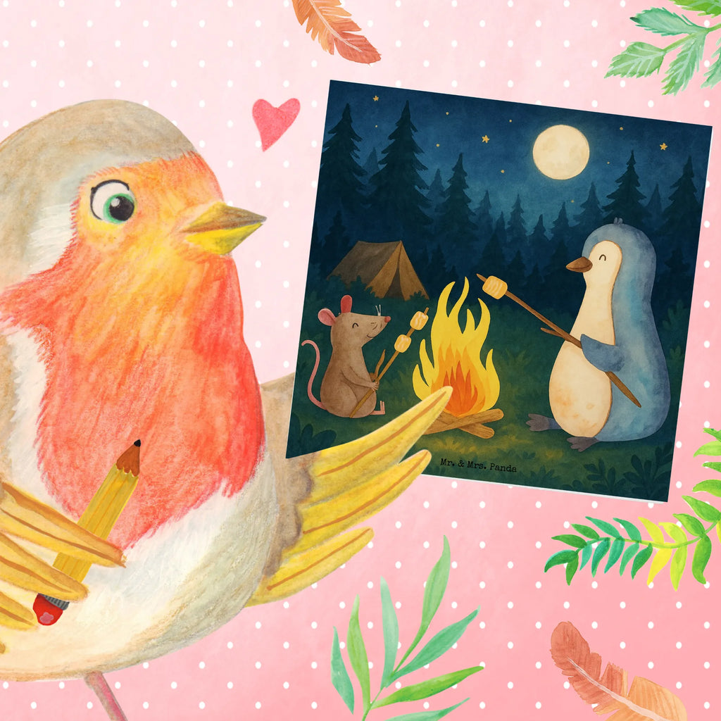 Karta Deluxe pingwin ognisko Design Karte, Grußkarte, Klappkarte, Einladungskarte, Glückwunschkarte, Hochzeitskarte, Geburtstagskarte, Hochwertige Grußkarte, Hochwertige Klappkarte, Pinguin, Maus, Pinguine, Lagerfeuer, Leben, Arbeit, Job, Motivation, Büro, Büroalltag, Lebensspruch, Lebensmotivation, Neustart, Liebe, grillen, Feuer, Marshmallows