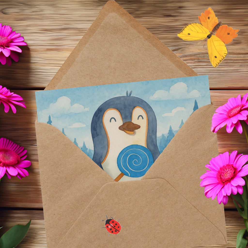 Karta Deluxe pingwin lizak Design Karte, Grußkarte, Klappkarte, Einladungskarte, Glückwunschkarte, Hochzeitskarte, Geburtstagskarte, Hochwertige Grußkarte, Hochwertige Klappkarte, Pinguin, Pinguine, Lolli, Süßigkeiten, Blödsinn, Spruch, Rebell, Gauner, Ganove, Rabauke