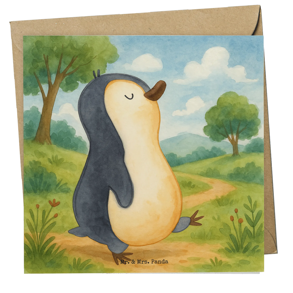 Karta Deluxe Pingwin maszerować Design Karte, Grußkarte, Klappkarte, Einladungskarte, Glückwunschkarte, Hochzeitskarte, Geburtstagskarte, Hochwertige Grußkarte, Hochwertige Klappkarte, Pinguin, Pinguine, Frühaufsteher, Langschläfer, Bruder, Schwester, Familie
