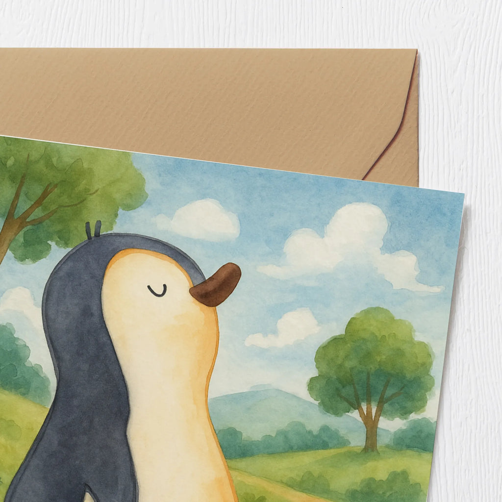 Karta Deluxe Pingwin maszerować Design Karte, Grußkarte, Klappkarte, Einladungskarte, Glückwunschkarte, Hochzeitskarte, Geburtstagskarte, Hochwertige Grußkarte, Hochwertige Klappkarte, Pinguin, Pinguine, Frühaufsteher, Langschläfer, Bruder, Schwester, Familie