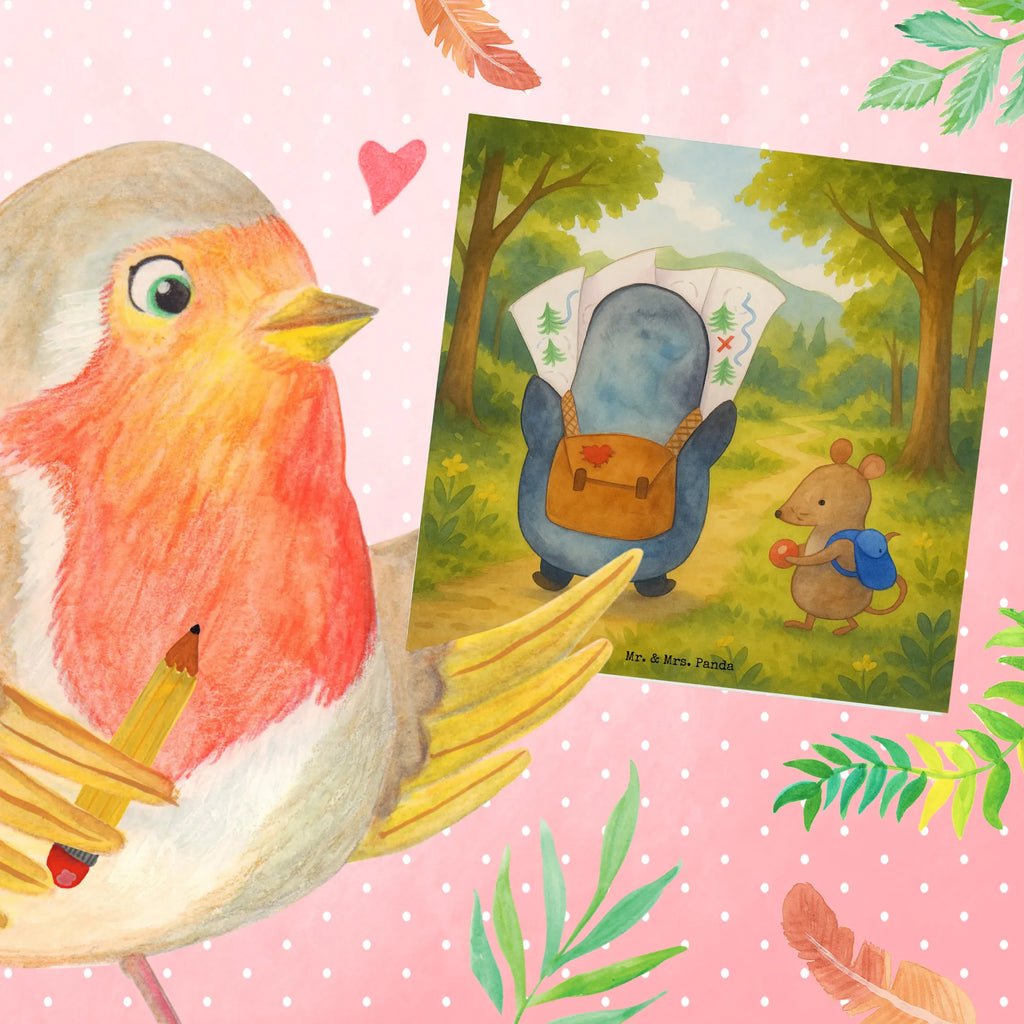 Karta Deluxe Pingwin i Mysz Wędrowcy Design Karte, Grußkarte, Klappkarte, Einladungskarte, Glückwunschkarte, Hochzeitskarte, Geburtstagskarte, Hochwertige Grußkarte, Hochwertige Klappkarte, Pinguin, Pinguine, Abenteurer, Abenteuer, Roadtrip, Ausflug, Wanderlust, wandern