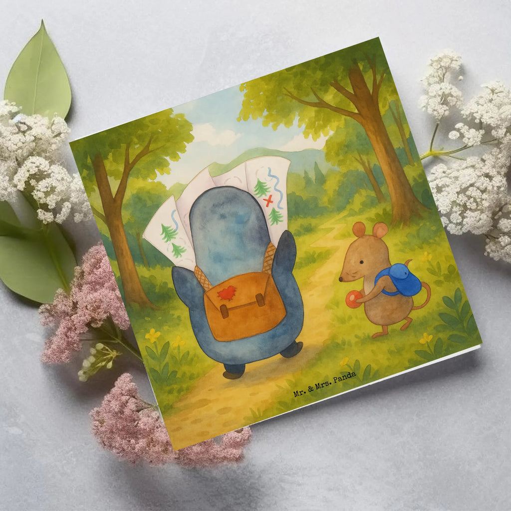 Karta Deluxe Pingwin i Mysz Wędrowcy Design Karte, Grußkarte, Klappkarte, Einladungskarte, Glückwunschkarte, Hochzeitskarte, Geburtstagskarte, Hochwertige Grußkarte, Hochwertige Klappkarte, Pinguin, Pinguine, Abenteurer, Abenteuer, Roadtrip, Ausflug, Wanderlust, wandern