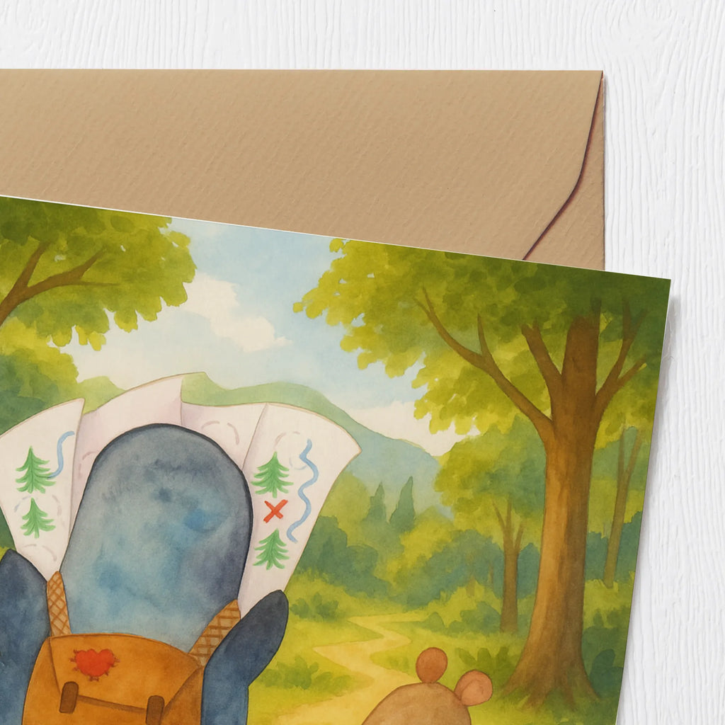 Karta Deluxe Pingwin i Mysz Wędrowcy Design Karte, Grußkarte, Klappkarte, Einladungskarte, Glückwunschkarte, Hochzeitskarte, Geburtstagskarte, Hochwertige Grußkarte, Hochwertige Klappkarte, Pinguin, Pinguine, Abenteurer, Abenteuer, Roadtrip, Ausflug, Wanderlust, wandern