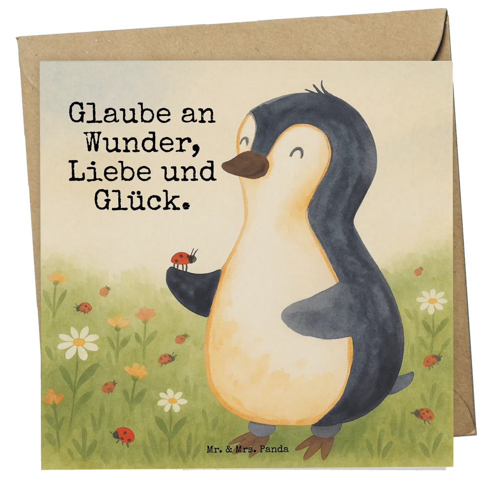 Deluxe Card Penguin ladybug Design Karte, Grußkarte, Klappkarte, Einladungskarte, Glückwunschkarte, Hochzeitskarte, Geburtstagskarte, Hochwertige Grußkarte, Hochwertige Klappkarte, Pinguin, Pinguine, Marienkäfer, Liebe, Wunder, Glück, Freude, Lebensfreude