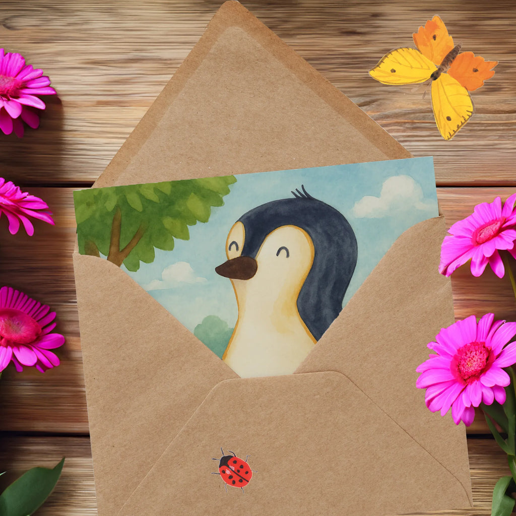 Deluxe Card Penguin ladybug Design Karte, Grußkarte, Klappkarte, Einladungskarte, Glückwunschkarte, Hochzeitskarte, Geburtstagskarte, Hochwertige Grußkarte, Hochwertige Klappkarte, Pinguin, Pinguine, Marienkäfer, Liebe, Wunder, Glück, Freude, Lebensfreude