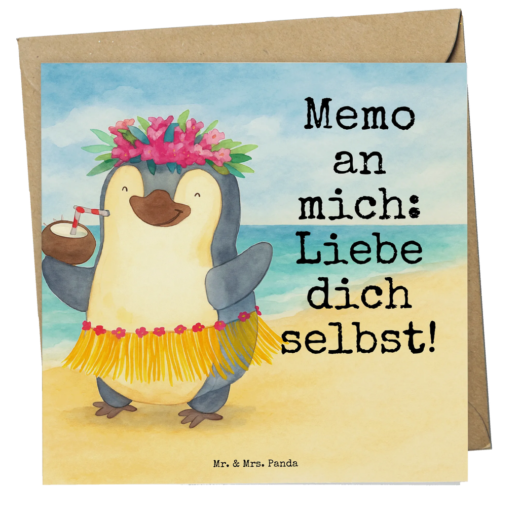 Karta Deluxe Pingwin z Kokosem Design Karte, Grußkarte, Klappkarte, Einladungskarte, Glückwunschkarte, Hochzeitskarte, Geburtstagskarte, Hochwertige Grußkarte, Hochwertige Klappkarte, Pinguin, Aloha, Hawaii, Urlaub, Kokosnuss, Pinguine