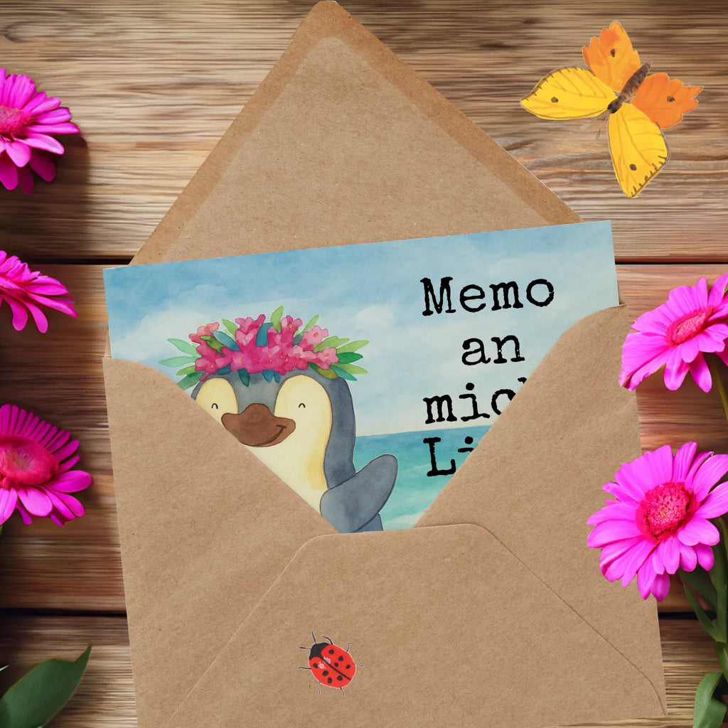 Karta Deluxe Pingwin z Kokosem Design Karte, Grußkarte, Klappkarte, Einladungskarte, Glückwunschkarte, Hochzeitskarte, Geburtstagskarte, Hochwertige Grußkarte, Hochwertige Klappkarte, Pinguin, Aloha, Hawaii, Urlaub, Kokosnuss, Pinguine