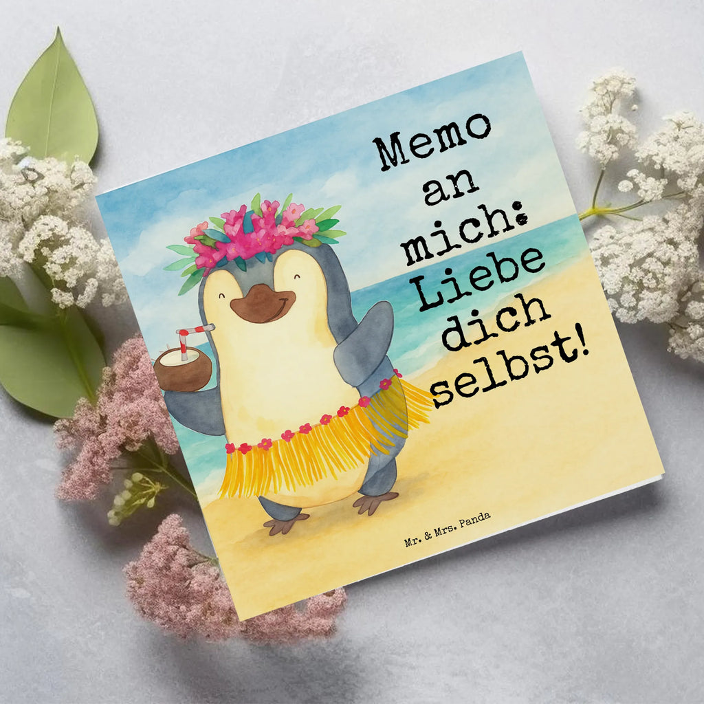 Karta Deluxe Pingwin z Kokosem Design Karte, Grußkarte, Klappkarte, Einladungskarte, Glückwunschkarte, Hochzeitskarte, Geburtstagskarte, Hochwertige Grußkarte, Hochwertige Klappkarte, Pinguin, Aloha, Hawaii, Urlaub, Kokosnuss, Pinguine