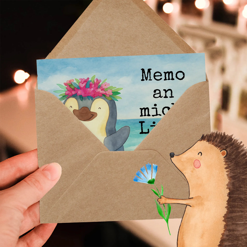 Karta Deluxe Pingwin z Kokosem Design Karte, Grußkarte, Klappkarte, Einladungskarte, Glückwunschkarte, Hochzeitskarte, Geburtstagskarte, Hochwertige Grußkarte, Hochwertige Klappkarte, Pinguin, Aloha, Hawaii, Urlaub, Kokosnuss, Pinguine