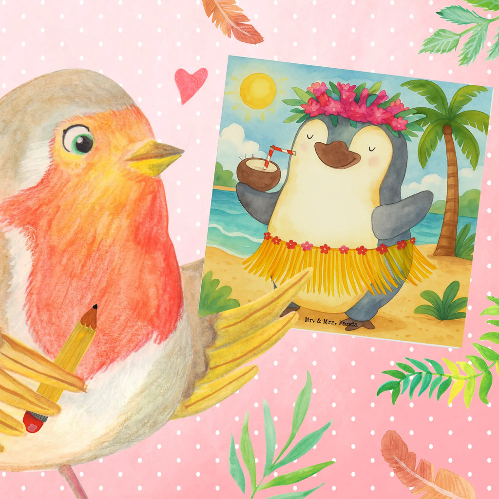 Karta Deluxe Pingwin z Kokosem Design Karte, Grußkarte, Klappkarte, Einladungskarte, Glückwunschkarte, Hochzeitskarte, Geburtstagskarte, Hochwertige Grußkarte, Hochwertige Klappkarte, Pinguin, Aloha, Hawaii, Urlaub, Kokosnuss, Pinguine