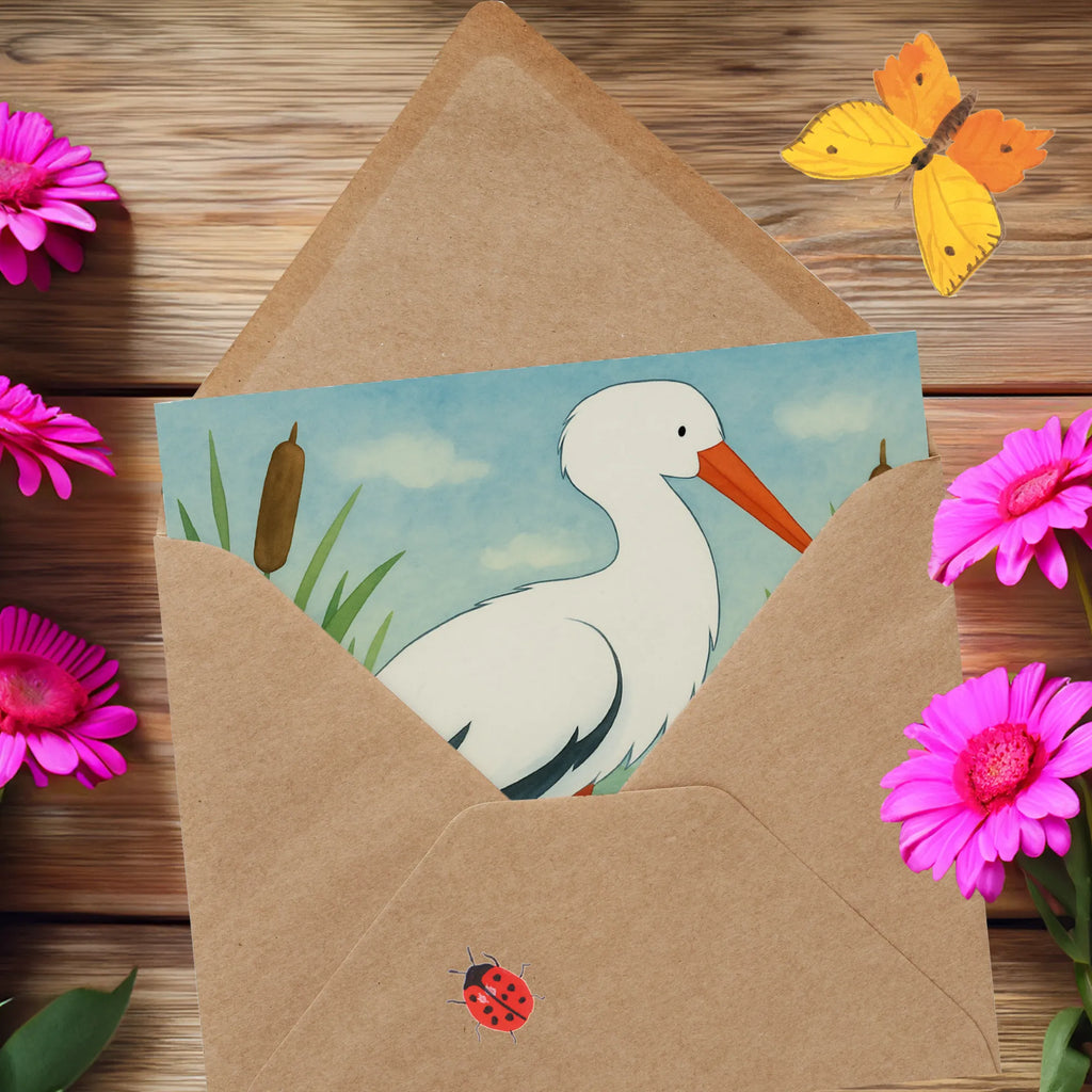 Deluxe Card Stork Design Karte, Grußkarte, Klappkarte, Einladungskarte, Glückwunschkarte, Hochzeitskarte, Geburtstagskarte, Hochwertige Grußkarte, Hochwertige Klappkarte, Tiermotive, Gute Laune, lustige Sprüche, Tiere, Storch, Störche, Schwangerschaft, Geburt, Mutter, Mütter, Mutter werden, Schwanger, Babybauch, Baby
