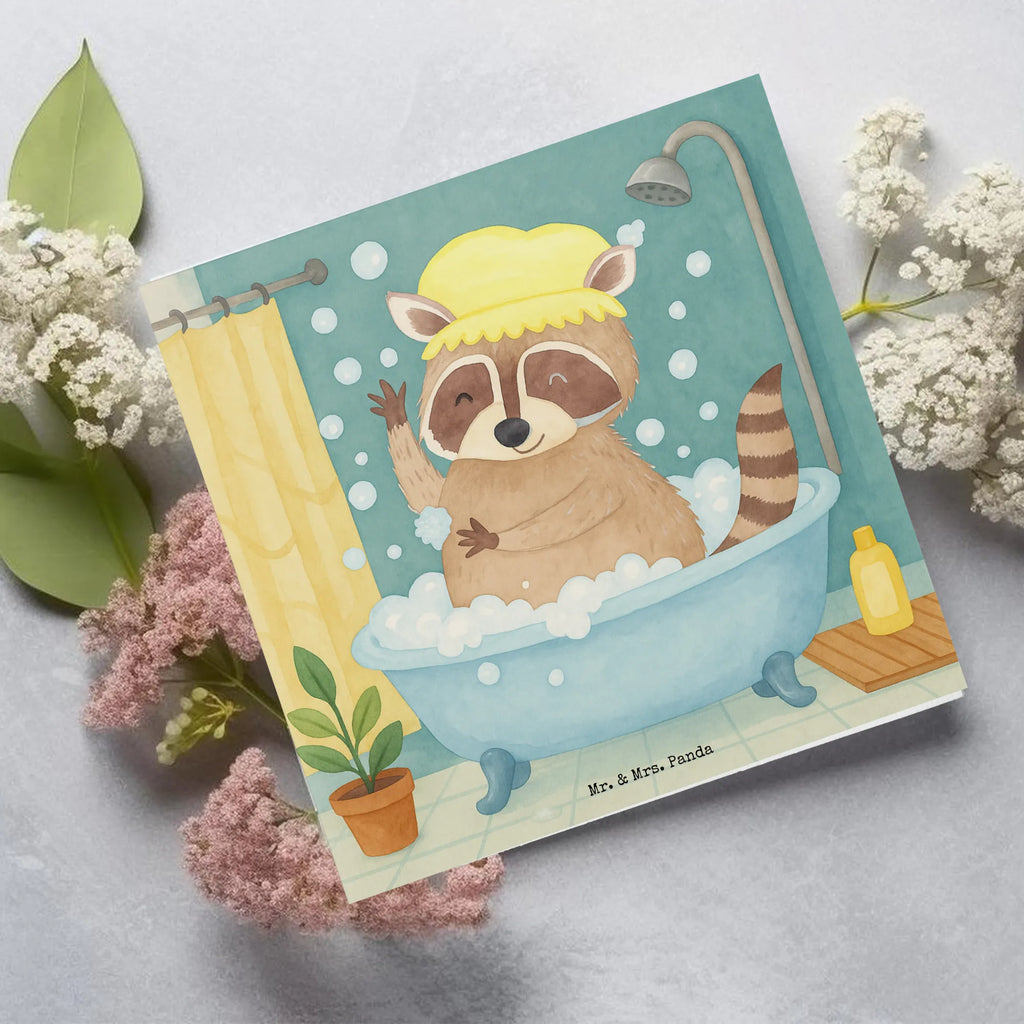 Karta Deluxe Szop pracz Design Karte, Grußkarte, Klappkarte, Einladungskarte, Glückwunschkarte, Hochzeitskarte, Geburtstagskarte, Hochwertige Grußkarte, Hochwertige Klappkarte, Tiermotive, Gute Laune, lustige Sprüche, Tiere, Waschbär, Tagträumen, Plan, Fröhlich, waschen, Seifenblasen