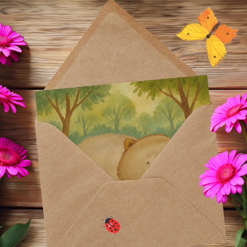 Karta Deluxe Wombat Design Karte, Grußkarte, Klappkarte, Einladungskarte, Glückwunschkarte, Hochzeitskarte, Geburtstagskarte, Hochwertige Grußkarte, Hochwertige Klappkarte, Tiermotive, Gute Laune, lustige Sprüche, Tiere, Wombat, Das Leben ist schön, Motivation, Spruch, Australien