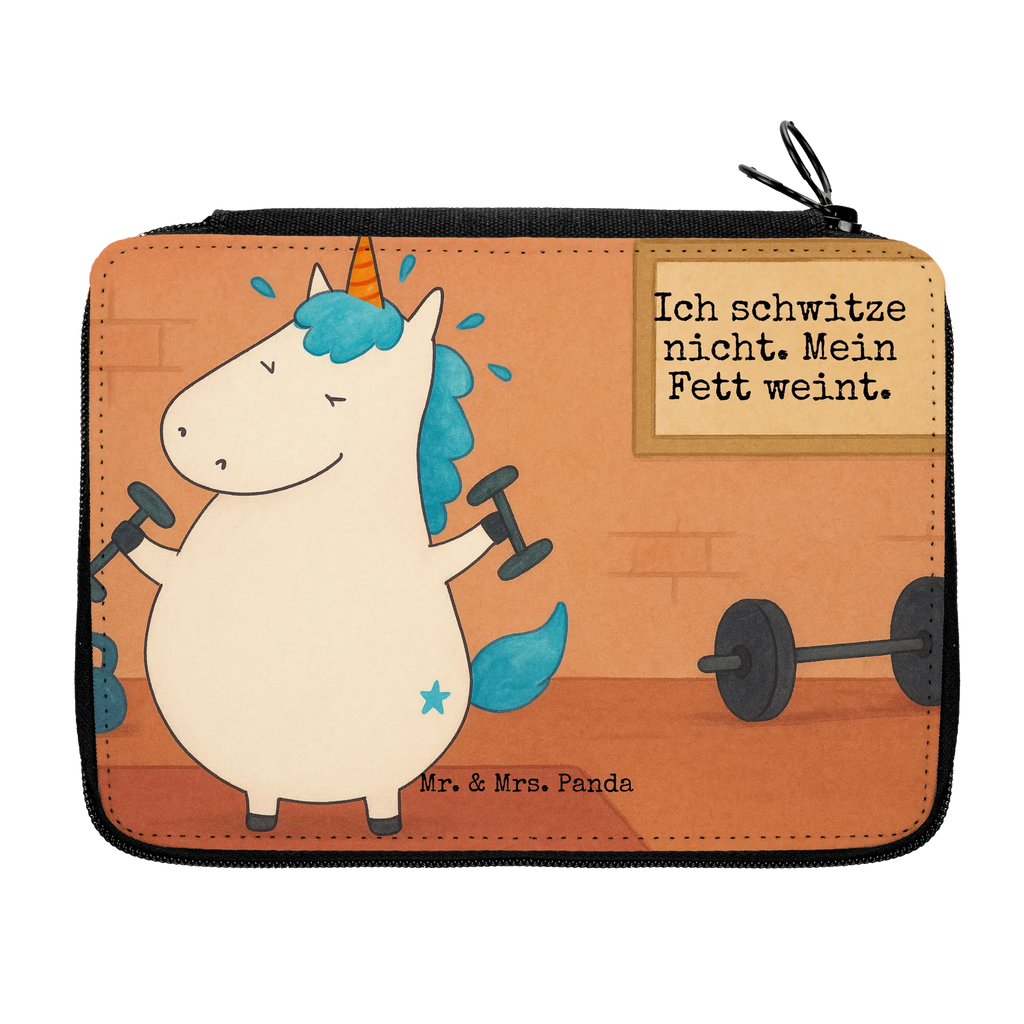 Federmappe Einhorn Fitness Design Federmappe, Stiftetasche, Stifte Etui, Schule, Einschulung, Geschenk, Kind, Schüler, Schülerin, Stifterolle, Federmäppchen, Motiv, Grundschule, Federmäppchen bedruckt, Büro Stifte Etui, Bestückte Federmappe, Kinder Federmappe, Federmappe Einschulung, Einhorn, Einhörner, Einhorn Deko, Unicorn, Gym, Fitness, Fitnessstudio, Diät, Abnehmen, Sport, Pumpen, Geräte, Sixpack