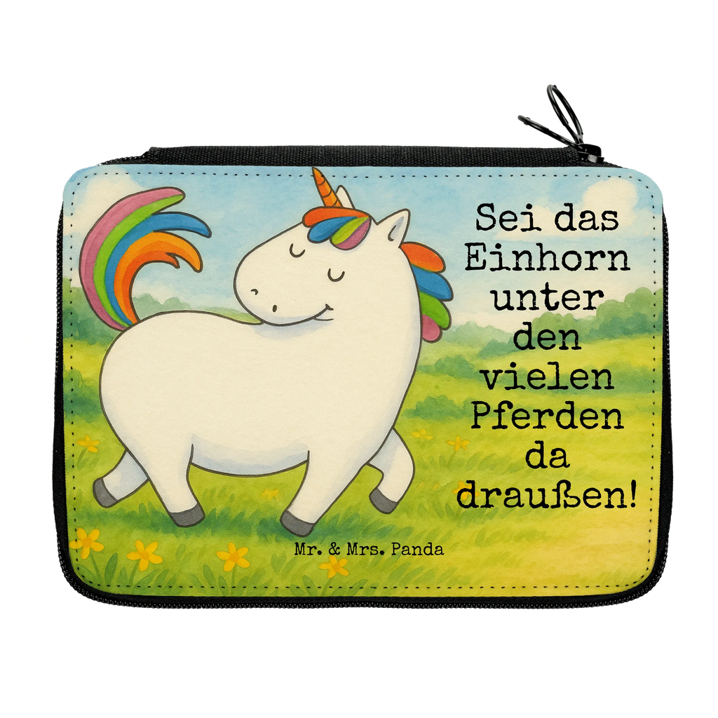 Federmappe Einhorn Stolzieren Design Federmappe, Stiftetasche, Stifte Etui, Schule, Einschulung, Geschenk, Kind, Schüler, Schülerin, Stifterolle, Federmäppchen, Motiv, Grundschule, Federmäppchen bedruckt, Büro Stifte Etui, Bestückte Federmappe, Kinder Federmappe, Federmappe Einschulung, Einhorn, Einhörner, Einhorn Deko, Unicorn, stolz, anders, bunt, Pferd, Reiter, Reiten, Freundin
