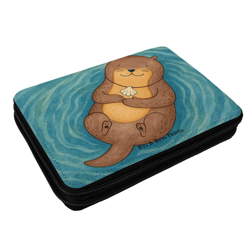 Piórnik wydra muszla Design Federmappe, Stiftetasche, Stifte Etui, Schule, Einschulung, Geschenk, Kind, Schüler, Schülerin, Stifterolle, Federmäppchen, Motiv, Grundschule, Federmäppchen bedruckt, Büro Stifte Etui, Bestückte Federmappe, Kinder Federmappe, Federmappe Einschulung, Otter, Fischotter, Seeotter, Otterliebe, grübeln, träumen, Motivation, Tagträumen, Büro