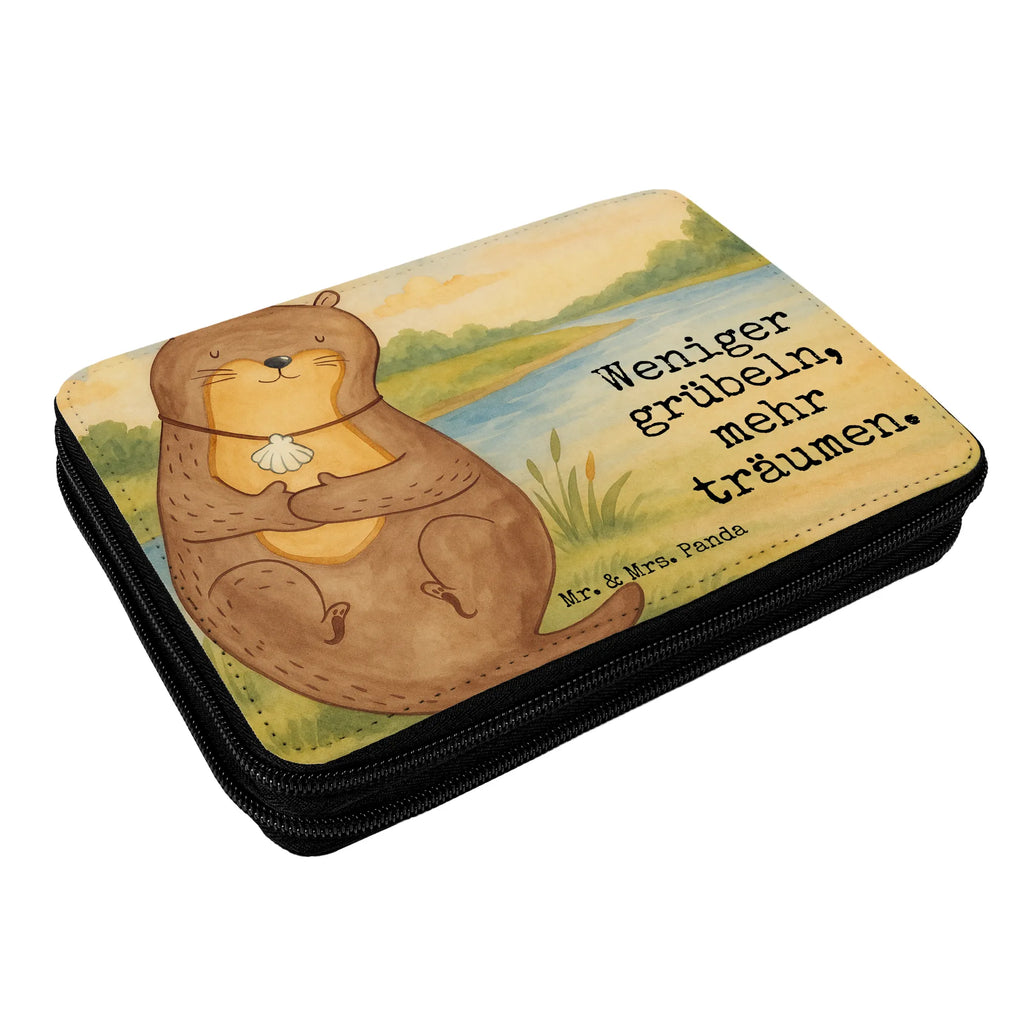 Piórnik wydra muszla Design Federmappe, Stiftetasche, Stifte Etui, Schule, Einschulung, Geschenk, Kind, Schüler, Schülerin, Stifterolle, Federmäppchen, Motiv, Grundschule, Federmäppchen bedruckt, Büro Stifte Etui, Bestückte Federmappe, Kinder Federmappe, Federmappe Einschulung, Otter, Fischotter, Seeotter, Otterliebe, grübeln, träumen, Motivation, Tagträumen, Büro