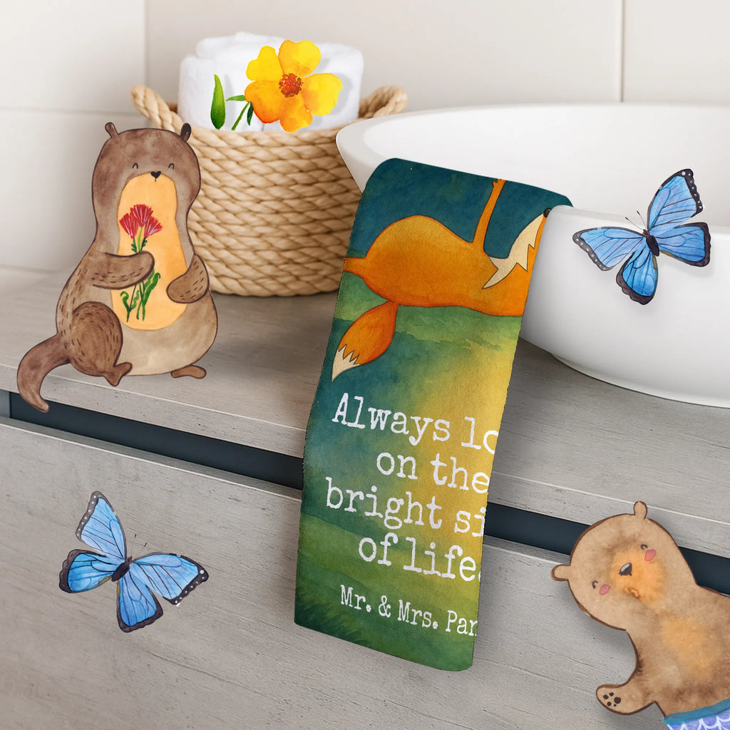 Gäste Handtuch Fuchs Sterne Design Gästetuch, Reisehandtuch, Sport Handtuch, Frottier, Kinder Handtuch, Fuchs, Füchse, tröstende Worte, Spruch positiv, Spruch schön, Romantik, Always Look on the Bright Side of Life