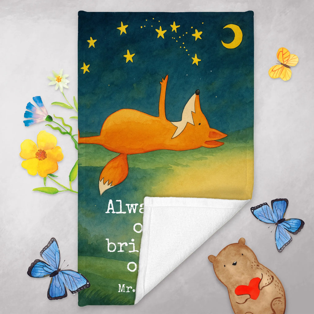 Gäste Handtuch Fuchs Sterne Design Gästetuch, Reisehandtuch, Sport Handtuch, Frottier, Kinder Handtuch, Fuchs, Füchse, tröstende Worte, Spruch positiv, Spruch schön, Romantik, Always Look on the Bright Side of Life