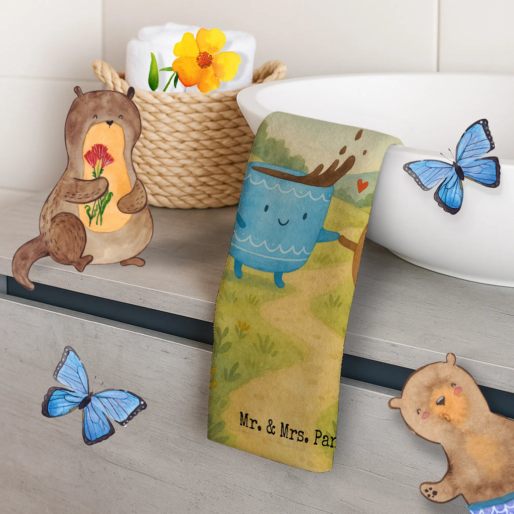 Ręcznik dla gości kawa ziarno Design Gästetuch, Reisehandtuch, Sport Handtuch, Frottier, Kinder Handtuch, Tiermotive, Gute Laune, lustige Sprüche, Tiere, Kaffee, Kaffeebohne, Genuss, Zufriedenheit, Glück