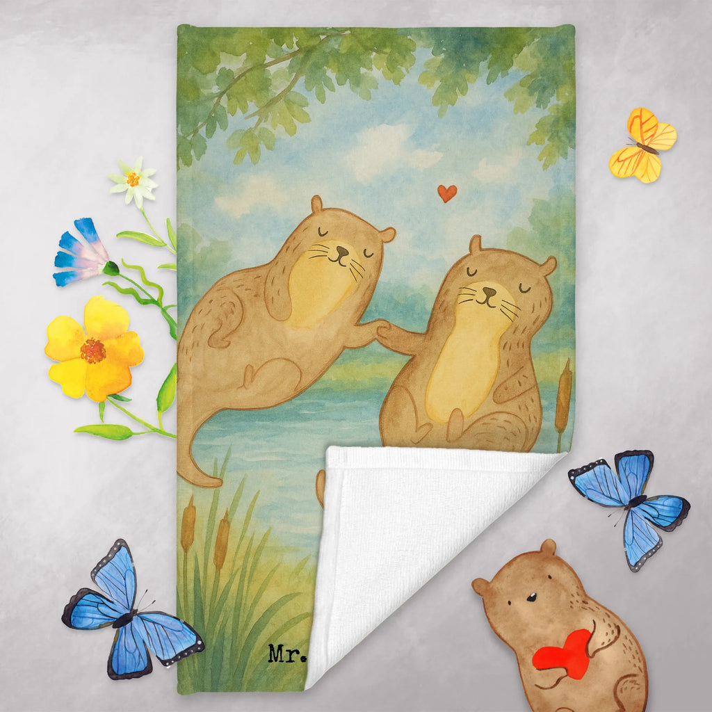 Ręcznik dla gości wydra trzymać się za ręce Design Gästetuch, Reisehandtuch, Sport Handtuch, Frottier, Kinder Handtuch, Otter, Fischotter, Seeotter, Otter Seeotter See Otter