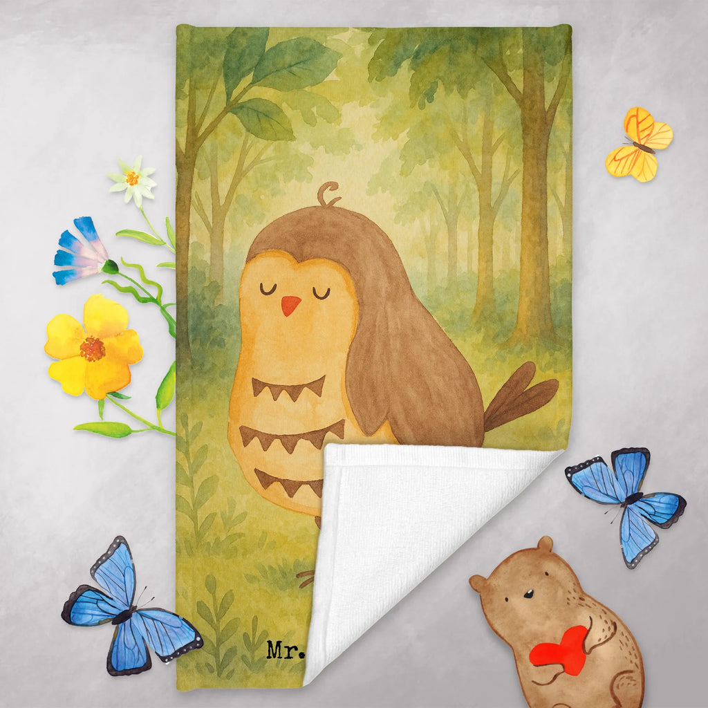 Gästehandtuch Eule Zufrieden Design Gästetuch, Reisehandtuch, Sport Handtuch, Frottier, Kinder Handtuch, Eule, Eule Spruch, Eule deko, Owl, Liebe Spruch, Romantisch, Wortspiel lustig, Spruch schön, Geschenk Hochzeitstag
