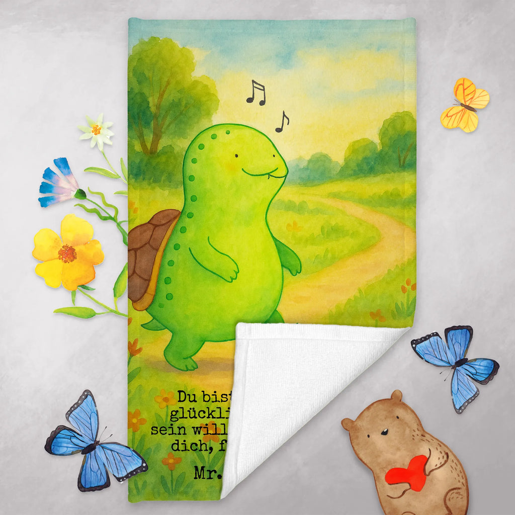 Ręcznik dla gości żółw gwizdać Design Gästetuch, Reisehandtuch, Sport Handtuch, Frottier, Kinder Handtuch, Schildkröte, Schildi, Schildkröten, fröhlich, Glück, Motivation, Lebensfreude, Depression, Trennung, Neuanfang