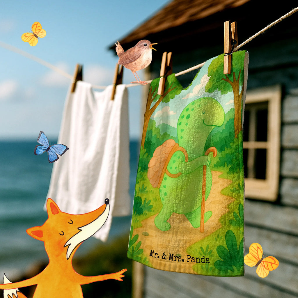 Ręcznik dla gości żółw Wędrowiec Design Gästetuch, Reisehandtuch, Sport Handtuch, Frottier, Kinder Handtuch, Schildkröte, Schildkröten, Motivation, Motivationsspruch, Motivationssprüche, Neuanfang