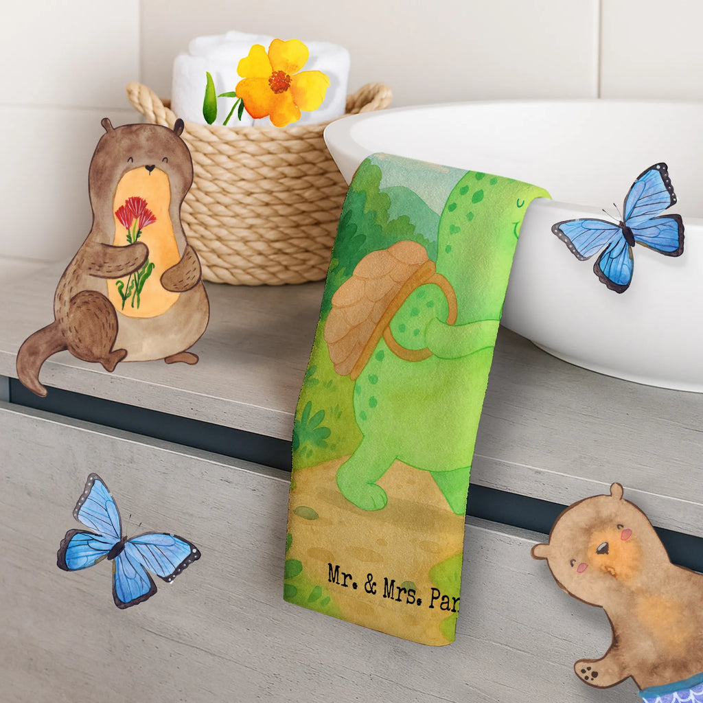 Ręcznik dla gości żółw Wędrowiec Design Gästetuch, Reisehandtuch, Sport Handtuch, Frottier, Kinder Handtuch, Schildkröte, Schildkröten, Motivation, Motivationsspruch, Motivationssprüche, Neuanfang