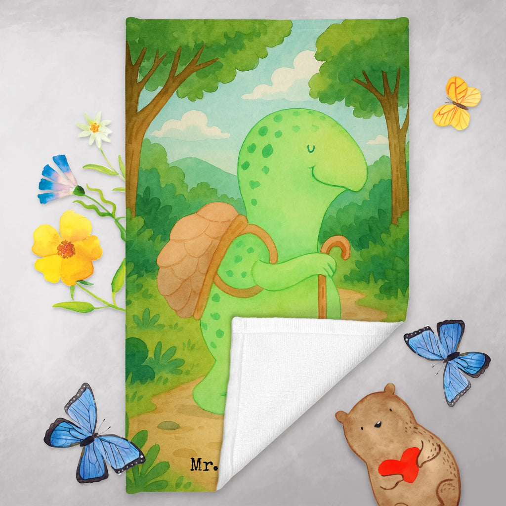 Ręcznik dla gości żółw Wędrowiec Design Gästetuch, Reisehandtuch, Sport Handtuch, Frottier, Kinder Handtuch, Schildkröte, Schildkröten, Motivation, Motivationsspruch, Motivationssprüche, Neuanfang