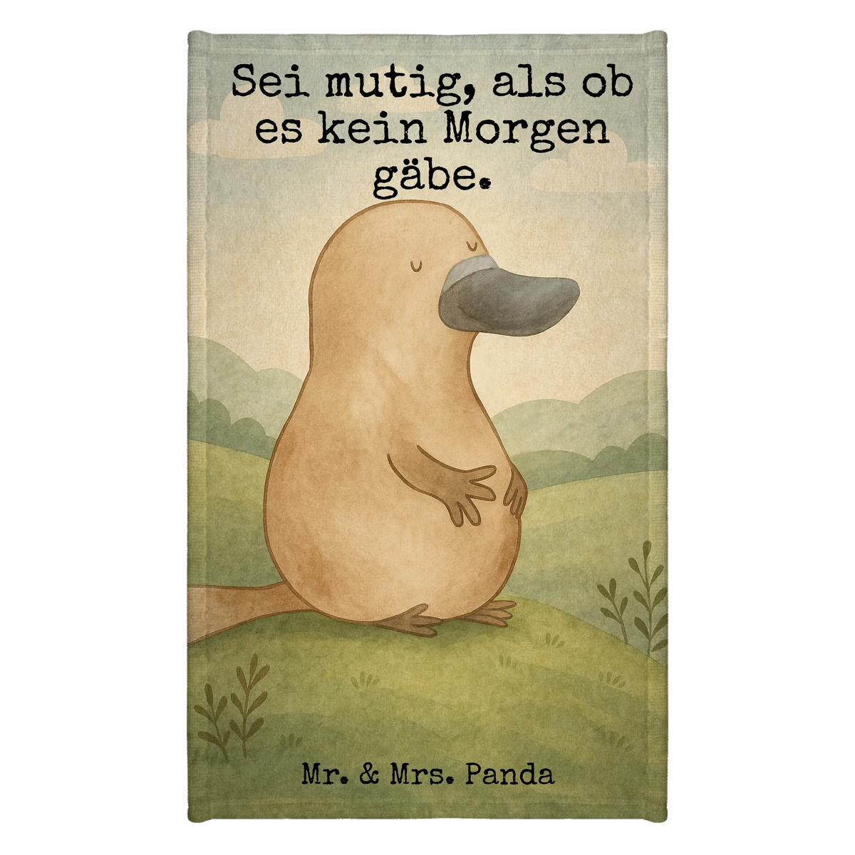 Gästehandtuch Schnabeltier Mut Design