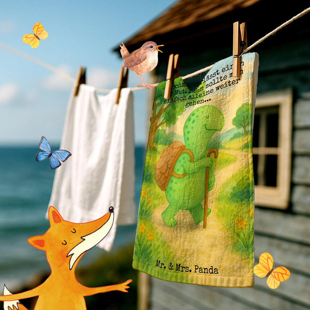 Ręcznik dla gości żółw Wędrowiec Design Gästetuch, Reisehandtuch, Sport Handtuch, Frottier, Kinder Handtuch, Schildkröte, Schildkröten, Motivation, Motivationsspruch, Motivationssprüche, Neuanfang