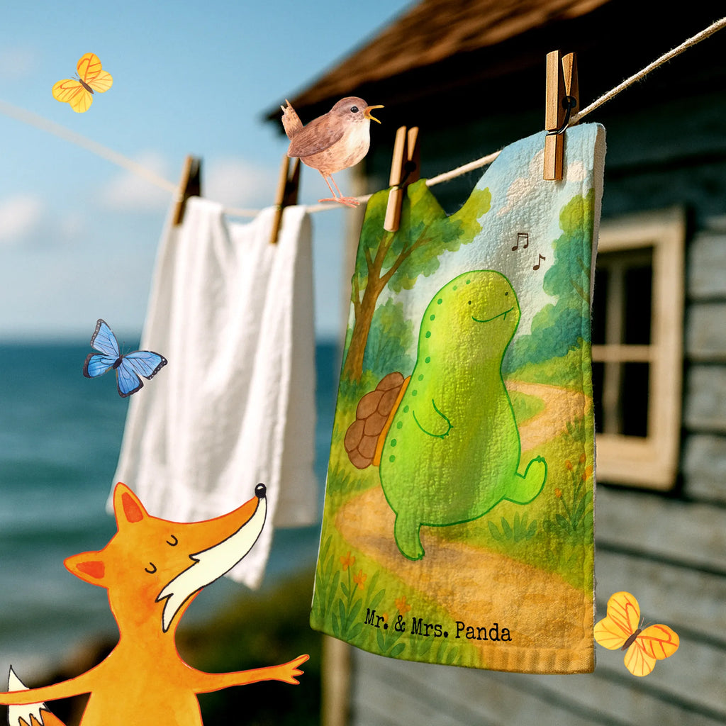 Ręcznik dla gości żółw gwizdać Design Gästetuch, Reisehandtuch, Sport Handtuch, Frottier, Kinder Handtuch, Schildkröte, Schildi, Schildkröten, fröhlich, Glück, Motivation, Lebensfreude, Depression, Trennung, Neuanfang