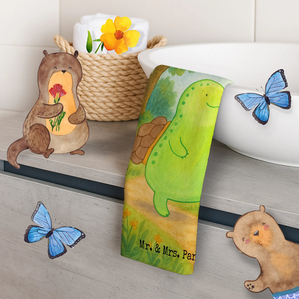 Ręcznik dla gości żółw gwizdać Design Gästetuch, Reisehandtuch, Sport Handtuch, Frottier, Kinder Handtuch, Schildkröte, Schildi, Schildkröten, fröhlich, Glück, Motivation, Lebensfreude, Depression, Trennung, Neuanfang