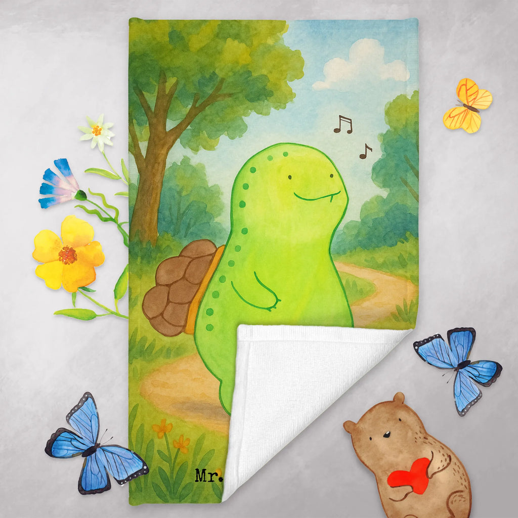 Ręcznik dla gości żółw gwizdać Design Gästetuch, Reisehandtuch, Sport Handtuch, Frottier, Kinder Handtuch, Schildkröte, Schildi, Schildkröten, fröhlich, Glück, Motivation, Lebensfreude, Depression, Trennung, Neuanfang