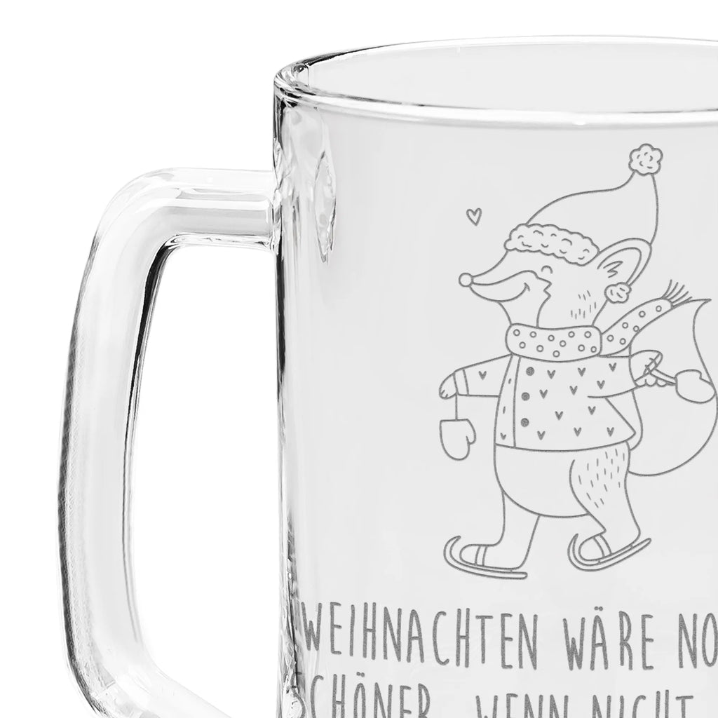 Engraved Beer Mug Fox skates Winter, Christmas, Christmas time, snow, christmas days, winter, christmas time, santa claus, fir tree, christmas, christmas tree, christmas present, christmas eve