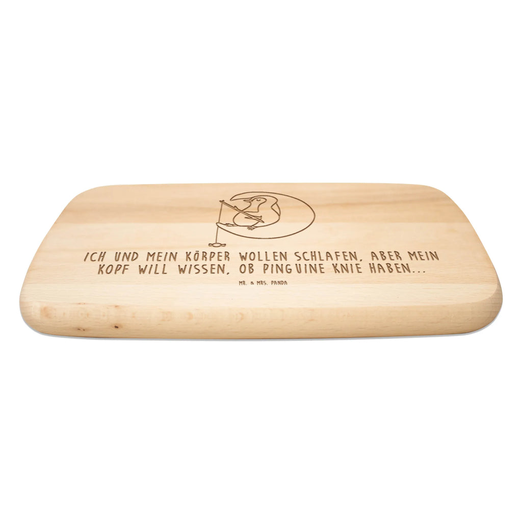 Küchenbrett Pinguin Mond Küchenbrett, Schneidebrett Holz, Holzbrett, Schneidebrett, Frühstücksbrett, Frühstücksbrettchen, Pinguin, Gästezimmer, Einschlafen, Schlafzimmer, schlafen, Spruch, Nachtruhe, Pinguine, Schlafstörungen