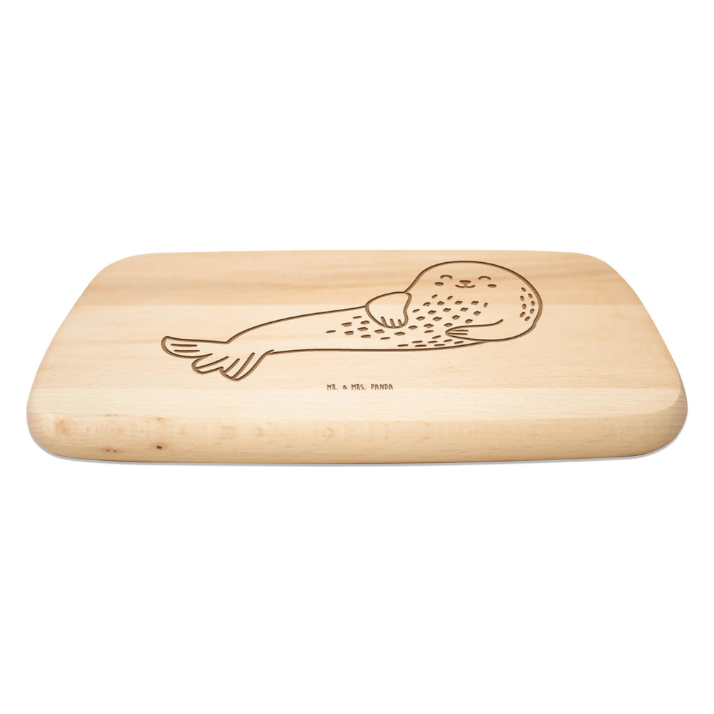 Schneidebrett Robbe Lachen Küchenbrett, Schneidebrett, Frühstücksbrettchen, Frühstücksbrett, Holzbrett, Schneidebrett Holz, Tiermotive, Gute Laune, lustige Sprüche, Tiere, Nordsee, Ostsee, Strand, Seehund, Robbe, Robben, Meerestier