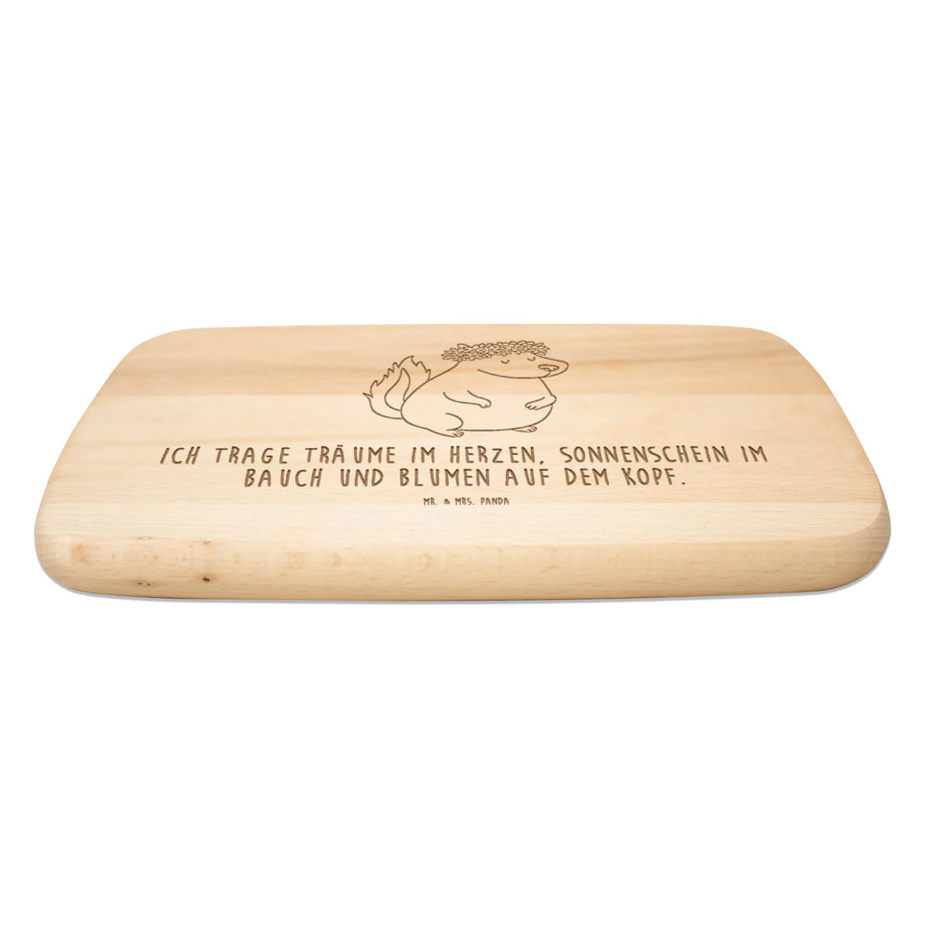 Schneidebrett Stinktier Mädchen Schneidebrett Holz, Küchenbrett, Schneidebrett, Holzbrett, Frühstücksbrett, Frühstücksbrettchen, Stinktier, Skunk, Raubtier, Namaste, Stinki, Stinker, Wildtier, Yoga