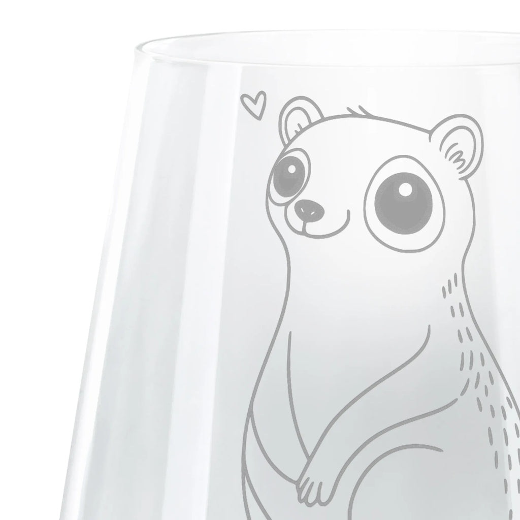 Engraved Wind Light Slow loris Happy Windlicht aus Glas, Teelichthalter, Romatisches Windlicht, Gravur Windlicht, Teelicht, Tiermotive, Gute Laune, lustige Sprüche, Tiere, Niedlich, Plumplori, Glück