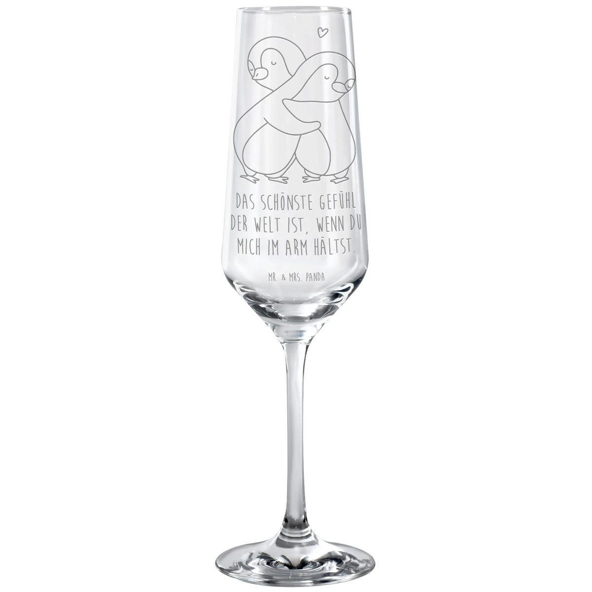 Sektglas Pinguine Kuscheln