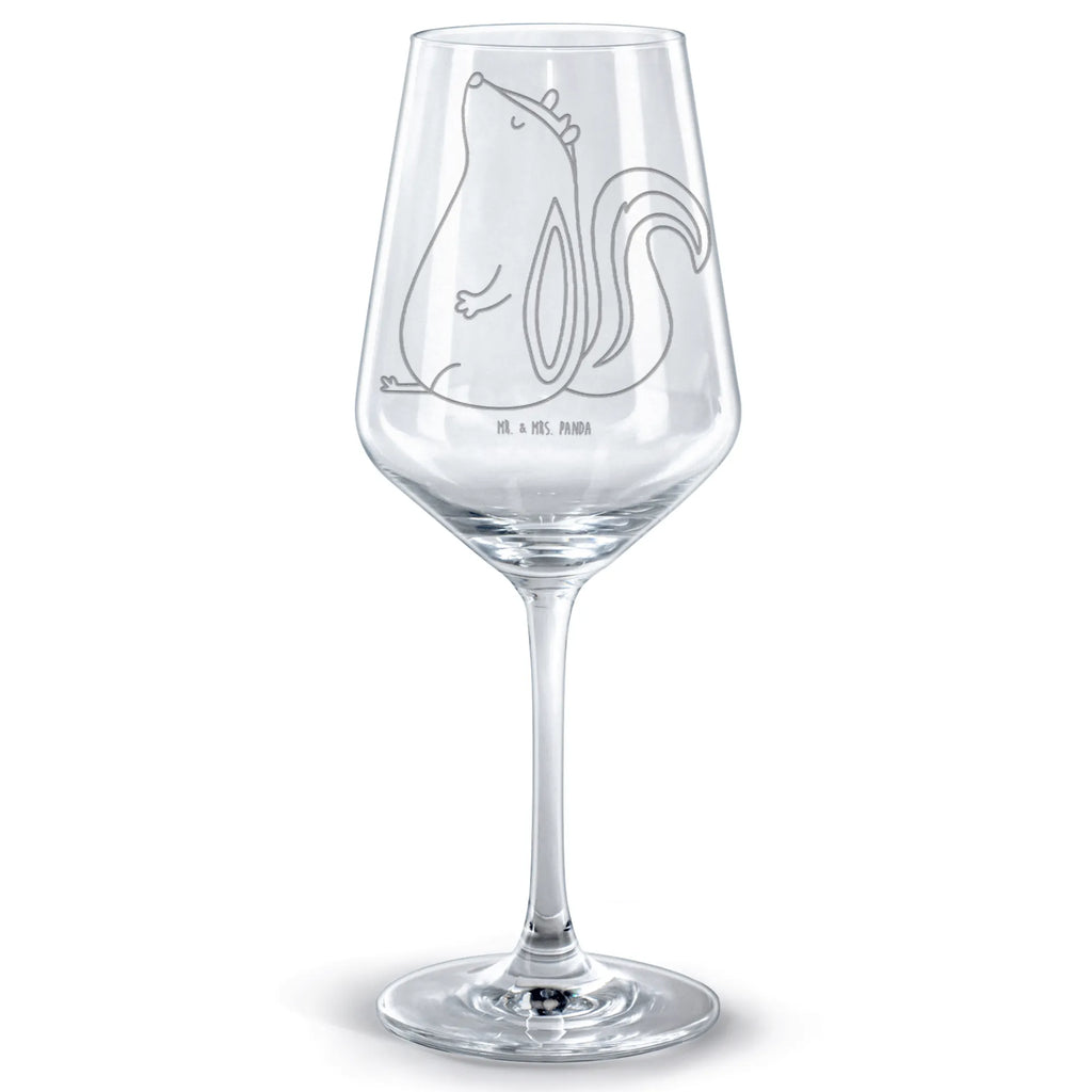 Kieliszek do czerwonego wina skunks siedzenie Stinktier, Skunk